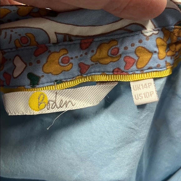BODEN "Kitty" Cottage Garden Party Birds/Floral Full Skirt Cotton Shirtdress 10P - Picture 7 of 16
